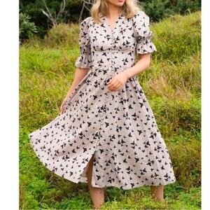 JessaKae Black and Cream Midi Dress